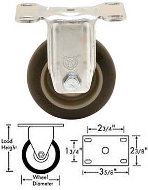 [ CASTER, PLATE (5, RGD, GRY) -  ]