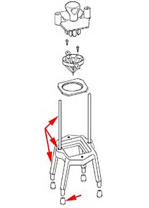 [ BASE ASSY (W/GUIDE RODS & FT)  ]