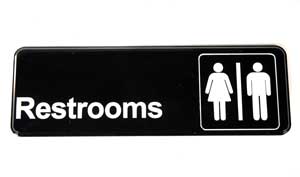 [ SIGN, REST ROOMS (BLACK, 3X9)  ]
