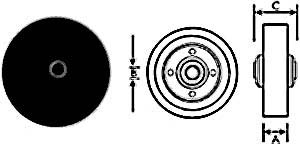 [ WHEEL(3-1/2,3/8ID,W/BSH,BLK) - ]