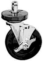 [ CASTER, STEM (5 W/BUMPER) - SH ]