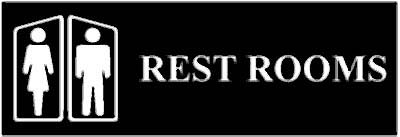[ SIGN, RESTROOMS (WALNUT, 3X8)  ]